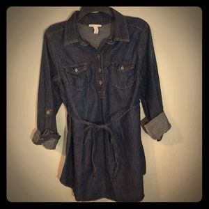 Maternity dark denim tunic